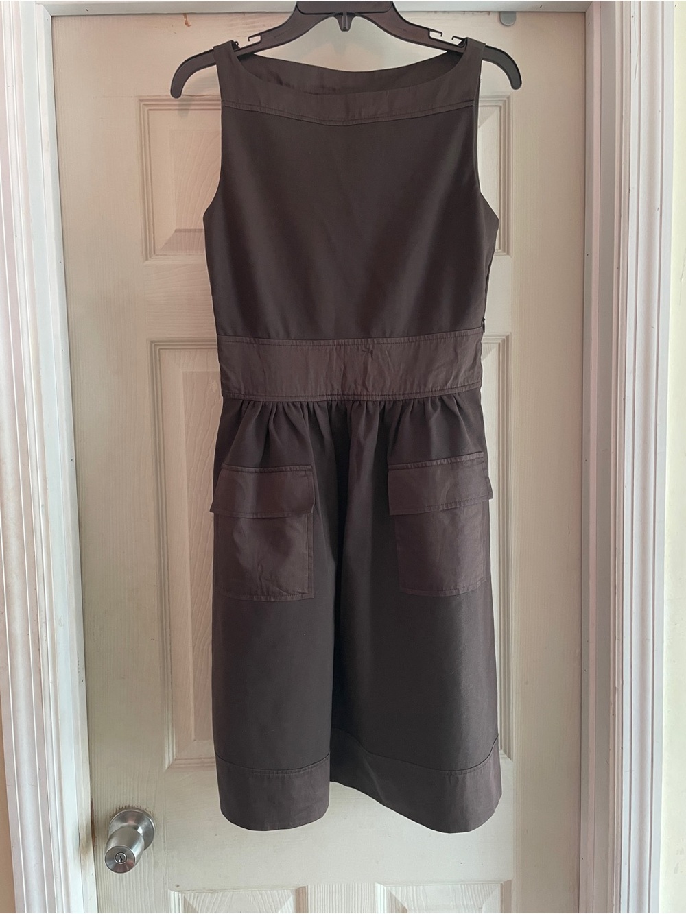 DIANE von FURSTENBERG WOMENS COCOA BROWN DRESS  w/ Pockets - SIZE  6